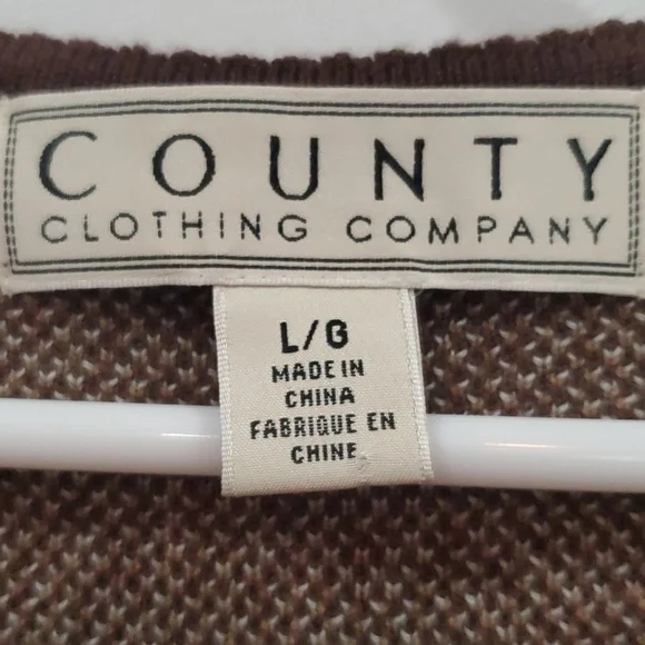County Clothing Vintage Long Brown Vest Size Large - Picture 3 of 10